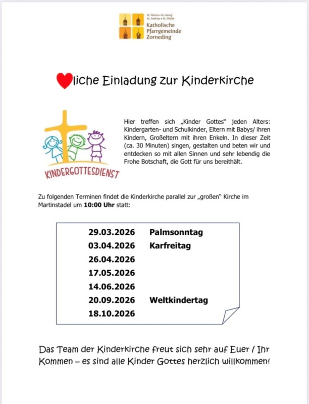 Kinderkirche-Termine