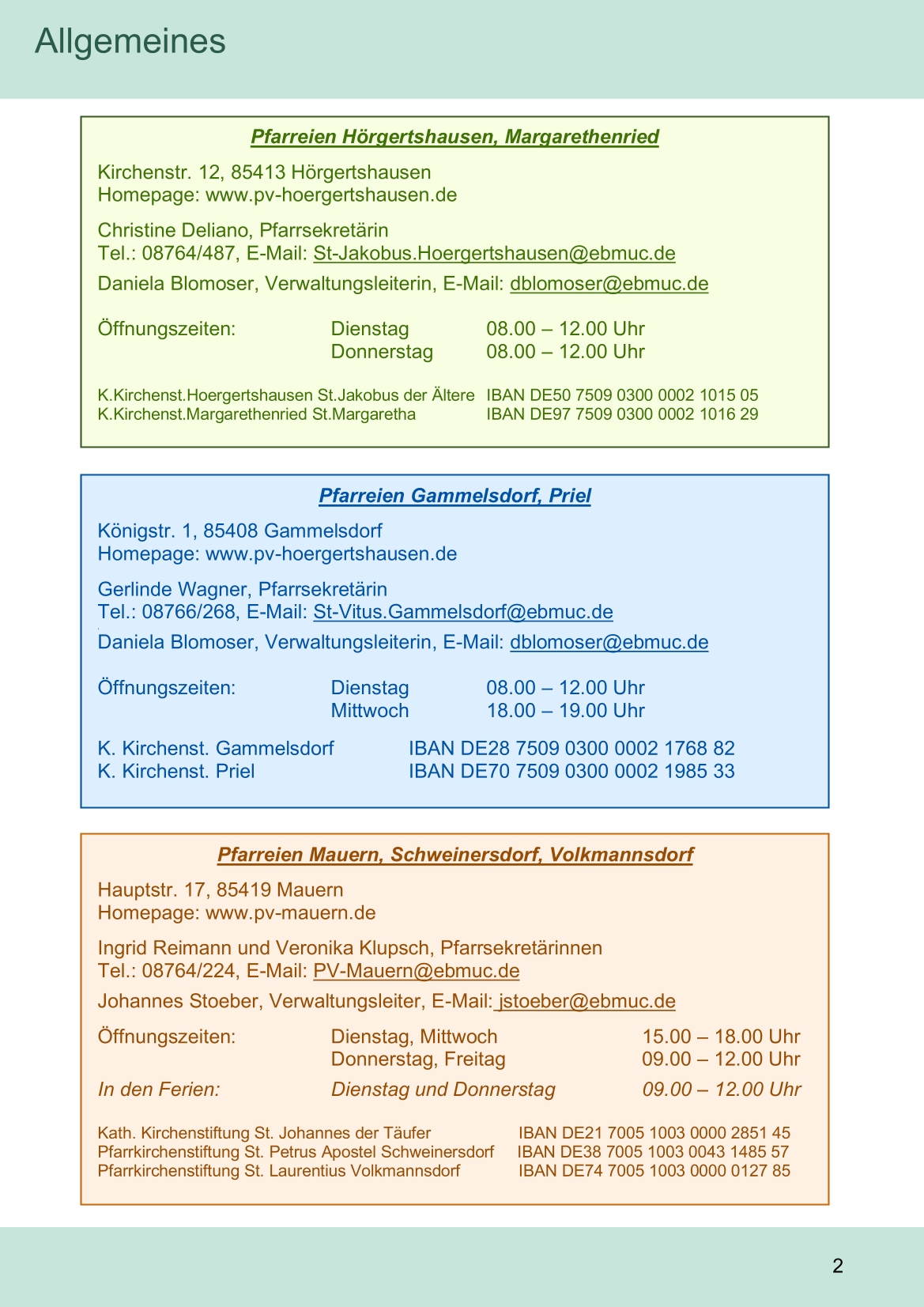 Pfarrblatt für die Pfarrverbände Hörgertshausen-Gammelsdorf und Mauern 04.April bis 03.Mai 2026 Seite 02