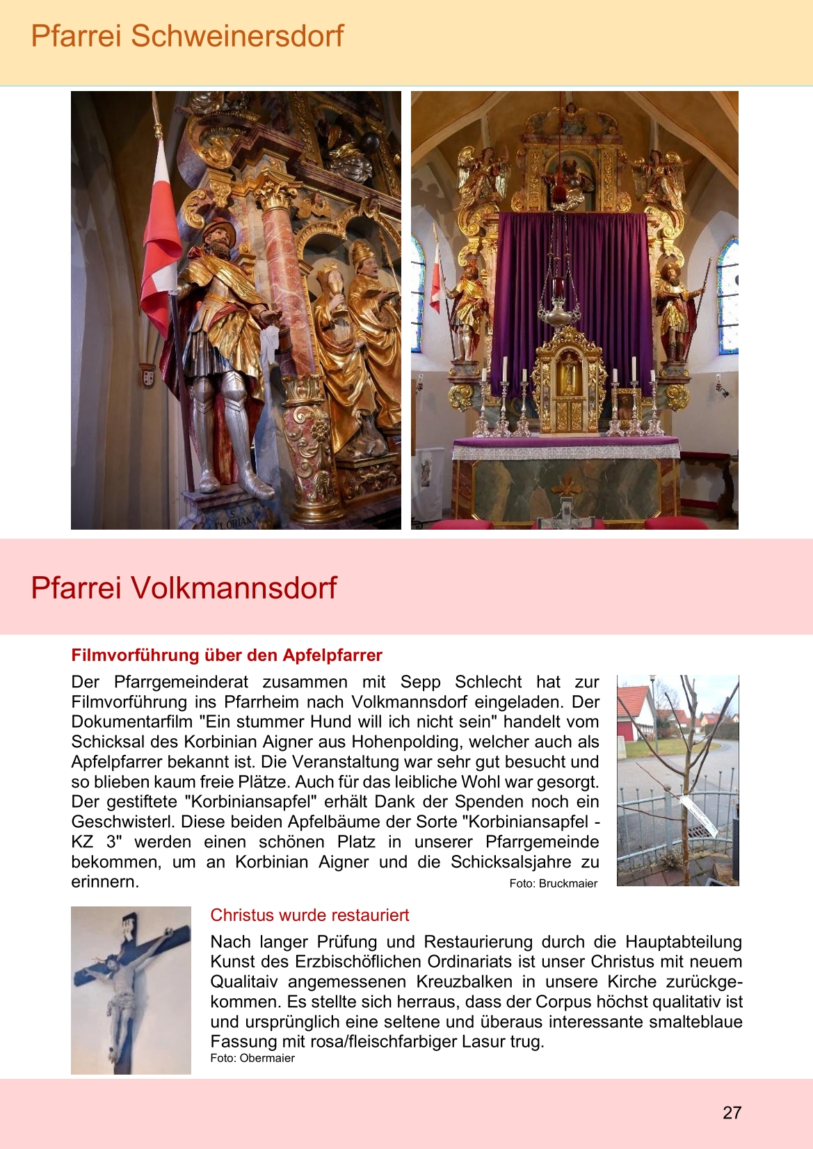 Pfarrblatt für die Pfarrverbände Hörgertshausen-Gammelsdorf und Mauern 04.April bis 03.Mai 2026 Seite 27