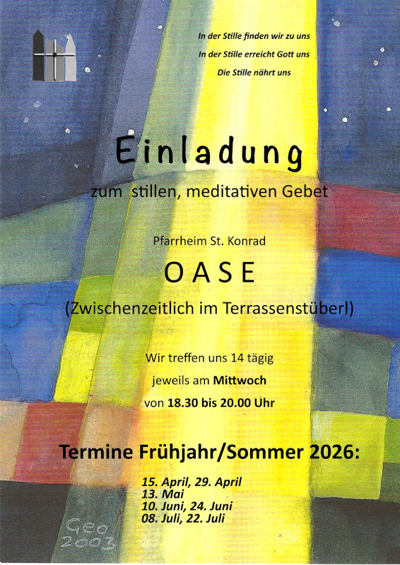 Stilles Sitzen, Termine Frühjar / Sommer 2026