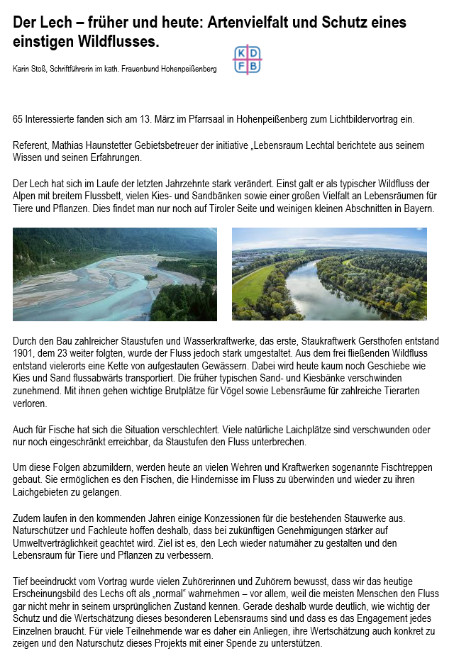 Der Lech - früher und heute