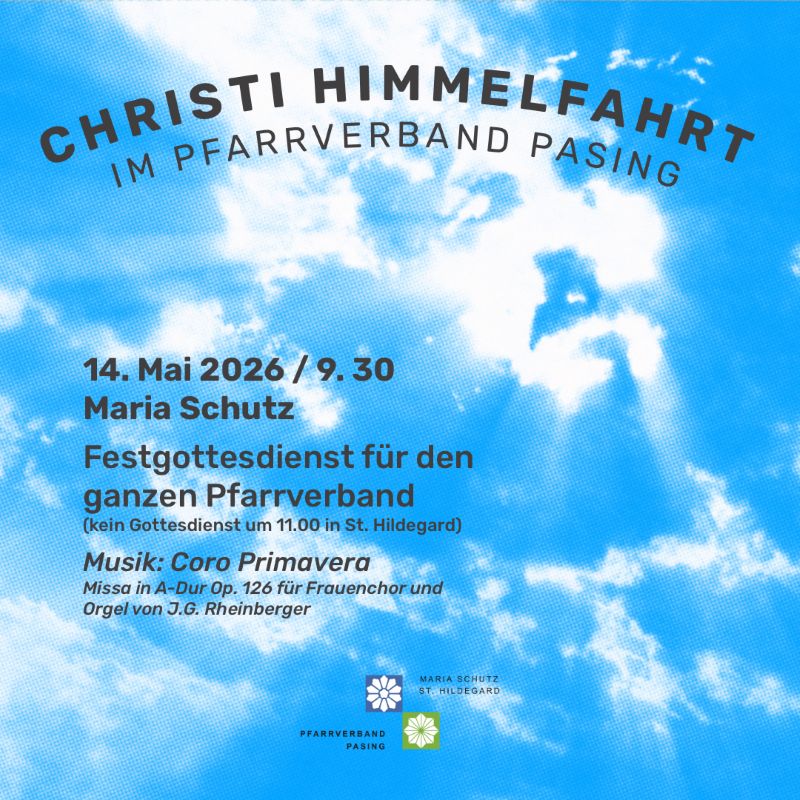 weiß-blauer Himmel, Text nebenstehend