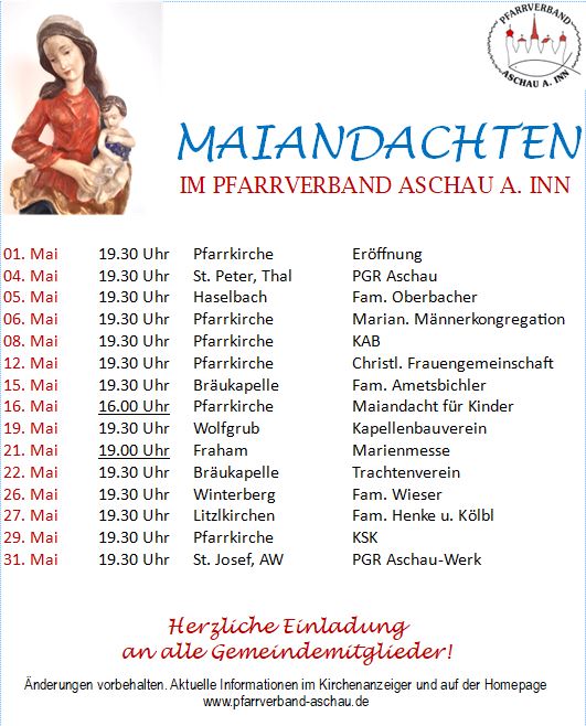 Maiandachten 2026