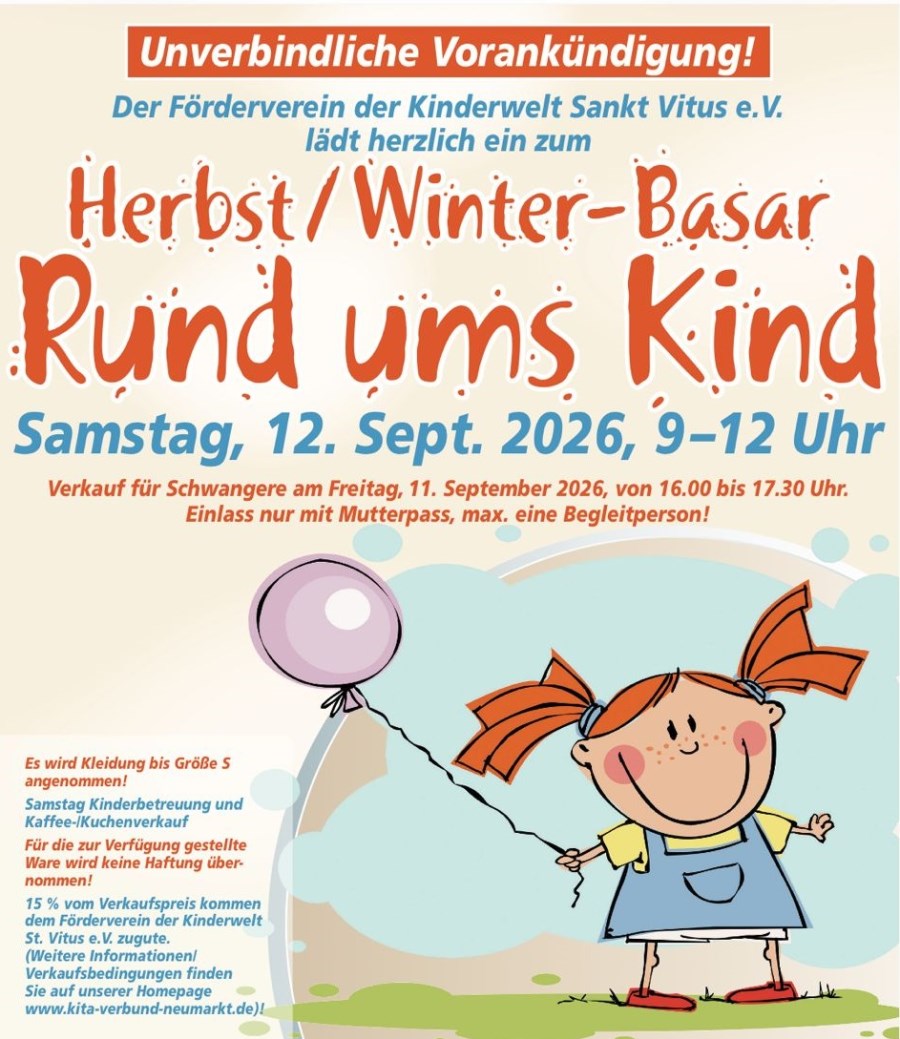 Ankündigung Herbstbasar 2026