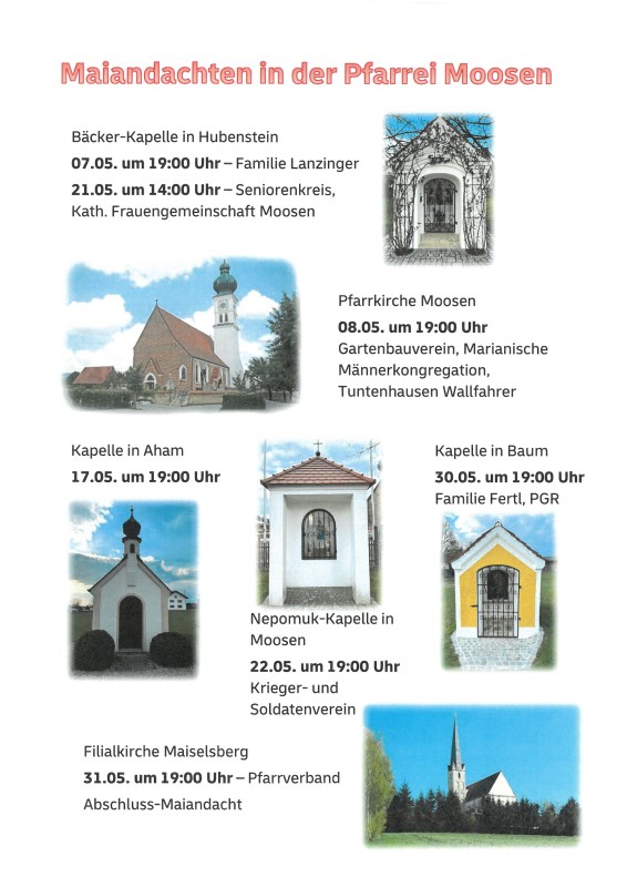 Moosen, Maiandachten 2026