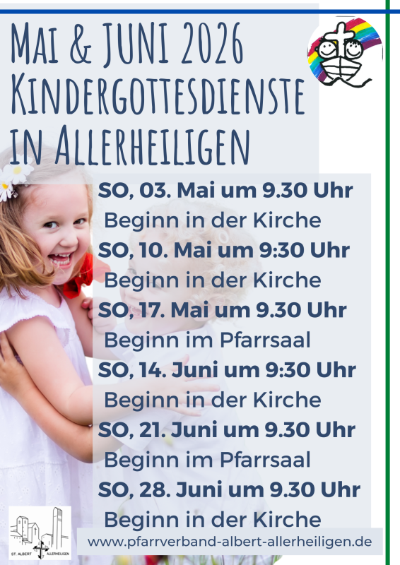 Kindergottesdienste im Mai und Juni 2026