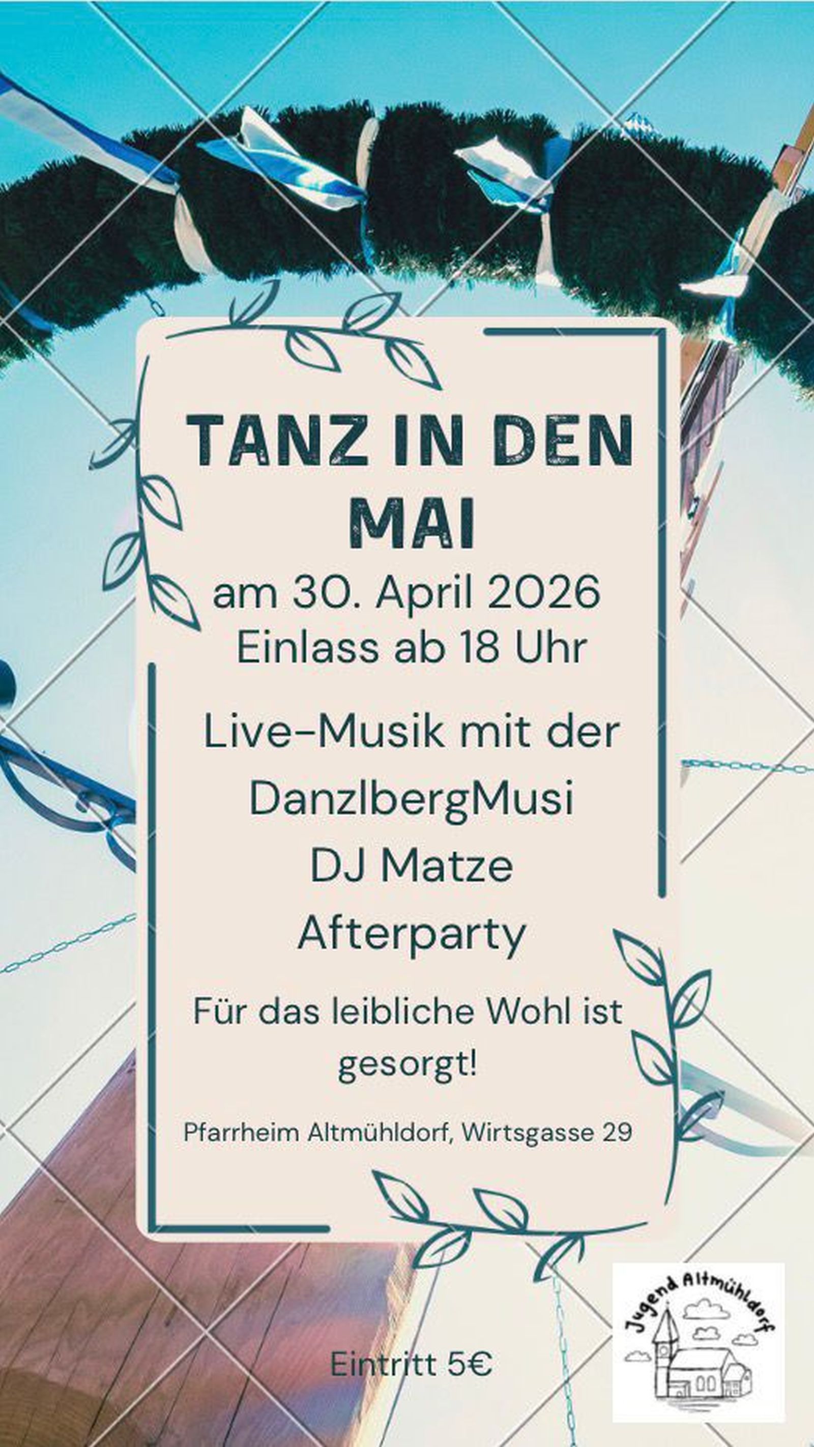 Tanz in den Mai am 30. April 2026 ab 18 Uhr im Pfarrheim Altmühldorf