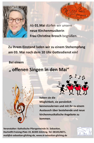 Plakat Beruessungsgottesdienst Kirchenmusikerin