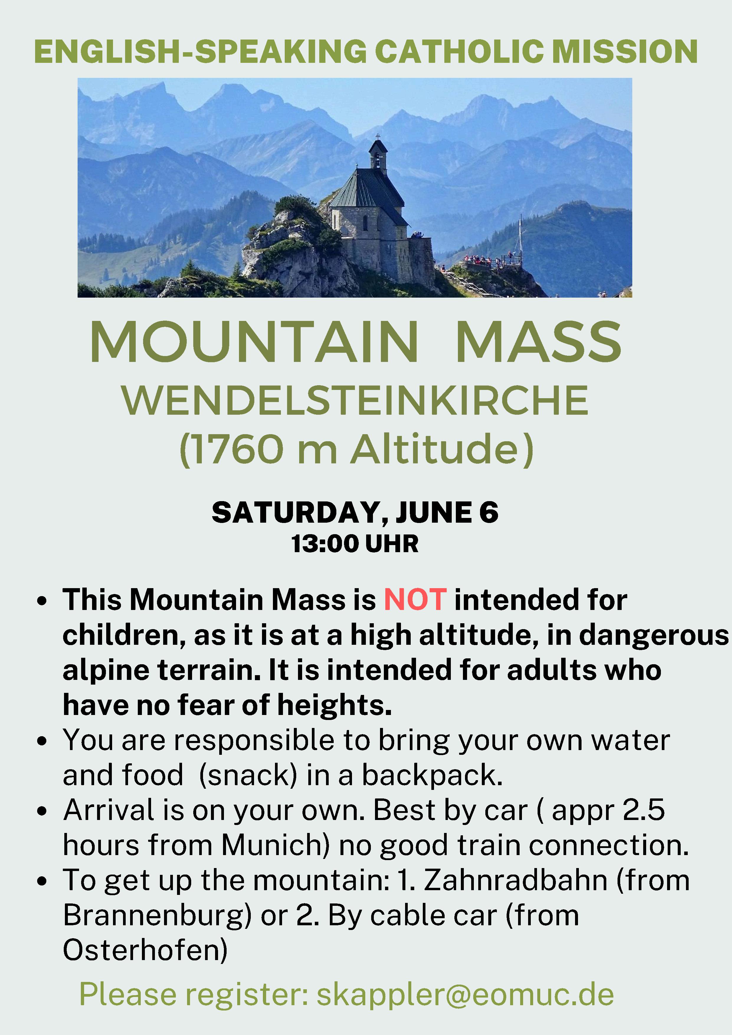 Wendelstein Mountain Mass - for Adults