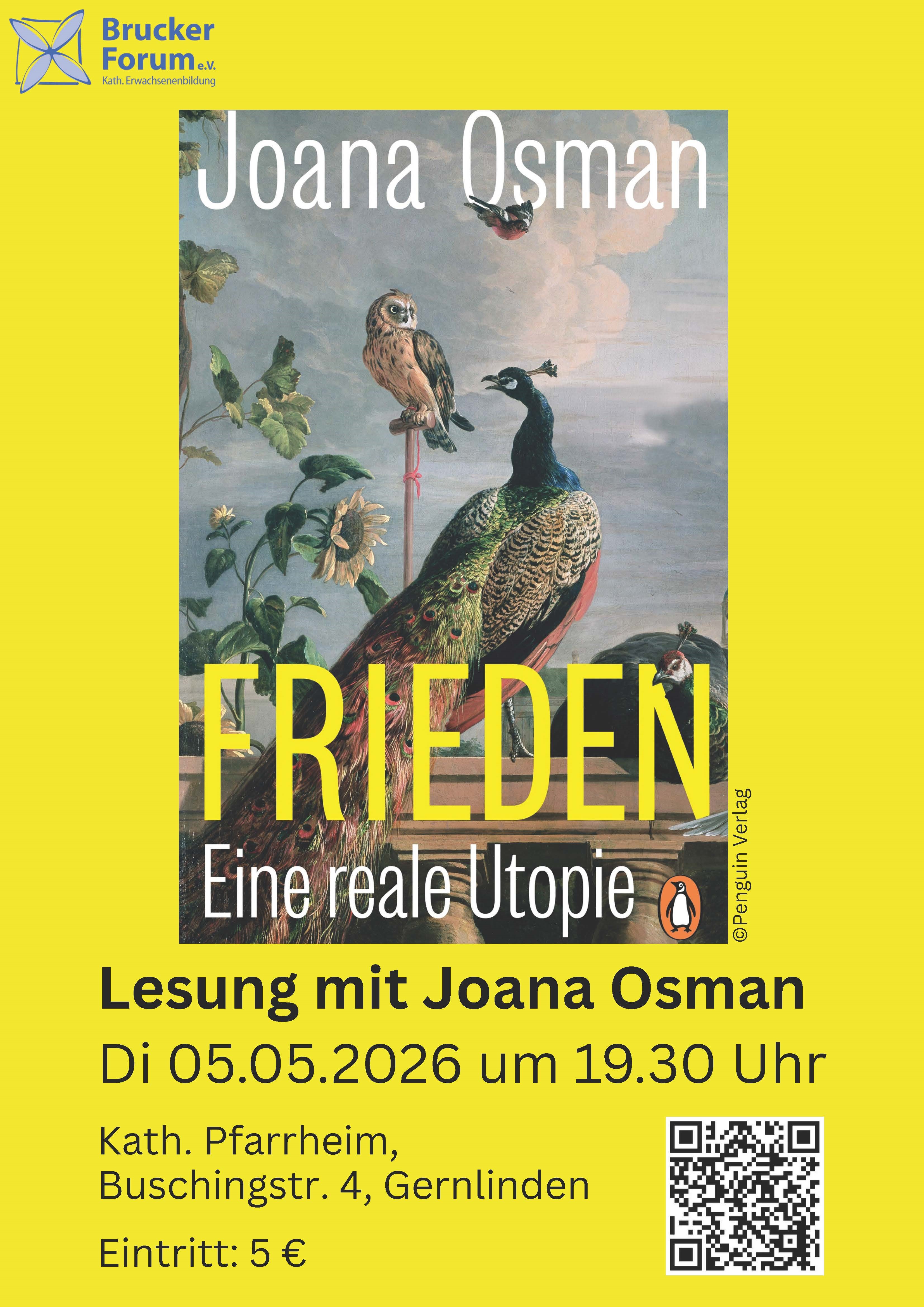 Brucker Forum, Veranstaltung, Frieden, Eine Utopie, Joana Osman