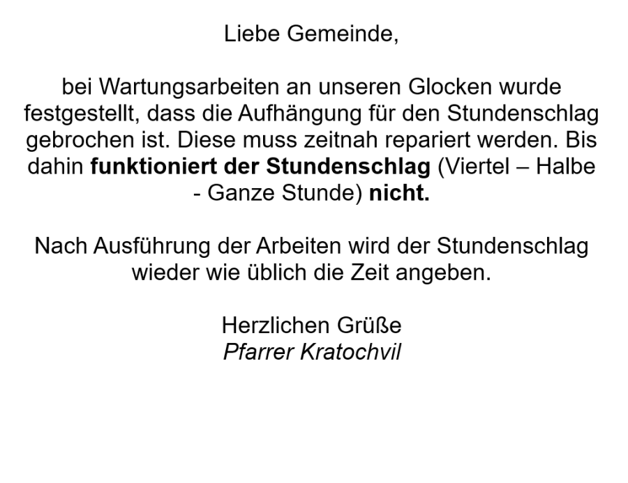 Stundenschlag defekt