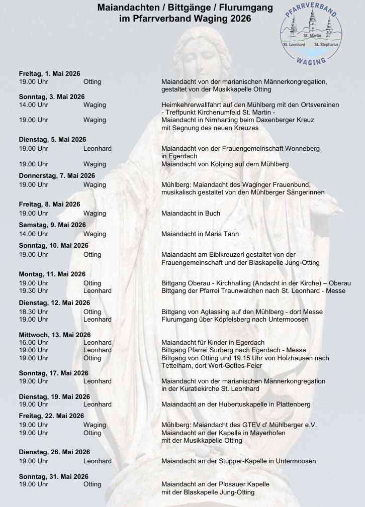 Maiandachten im Pfarrverband