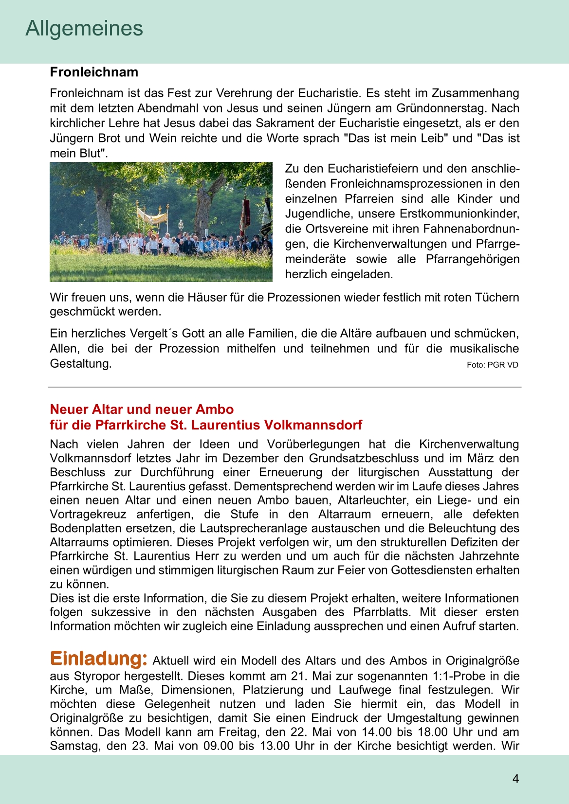 Pfarrblatt für die Pfarrverbände Hörgertshausen-Gammelsdorf und Mauern 04.Mai bis 07.Juni 2026 Seite 04