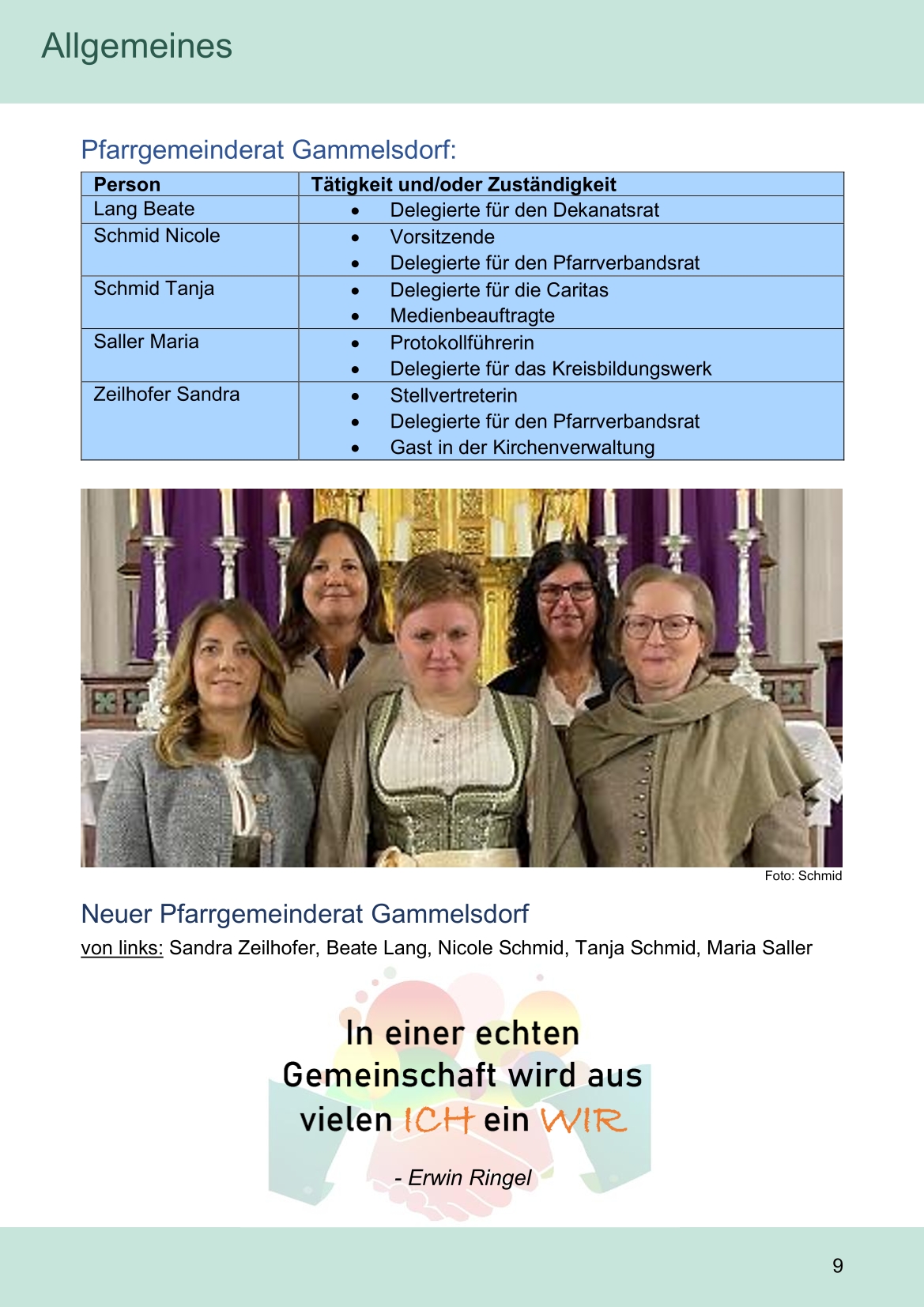 Pfarrblatt für die Pfarrverbände Hörgertshausen-Gammelsdorf und Mauern 04.Mai bis 07.Juni 2026 Seite 09