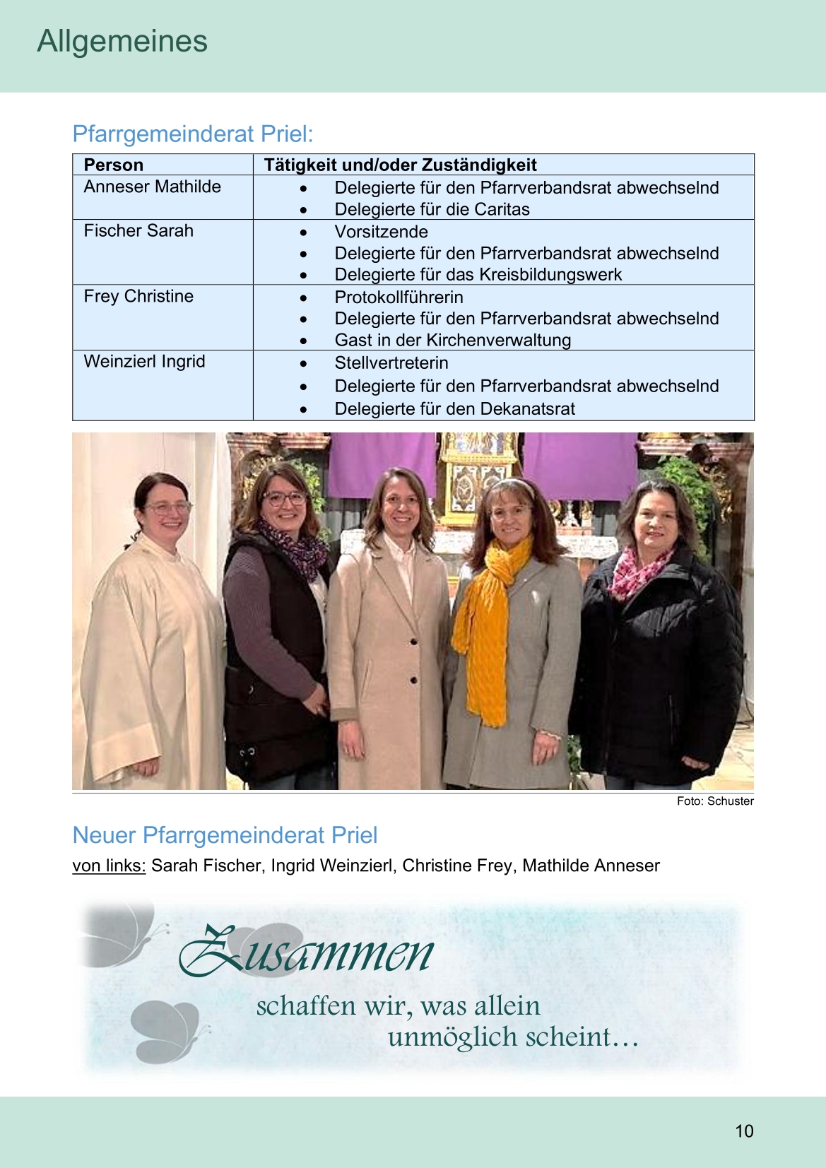 Pfarrblatt für die Pfarrverbände Hörgertshausen-Gammelsdorf und Mauern 04.Mai bis 07.Juni 2026 Seite 10