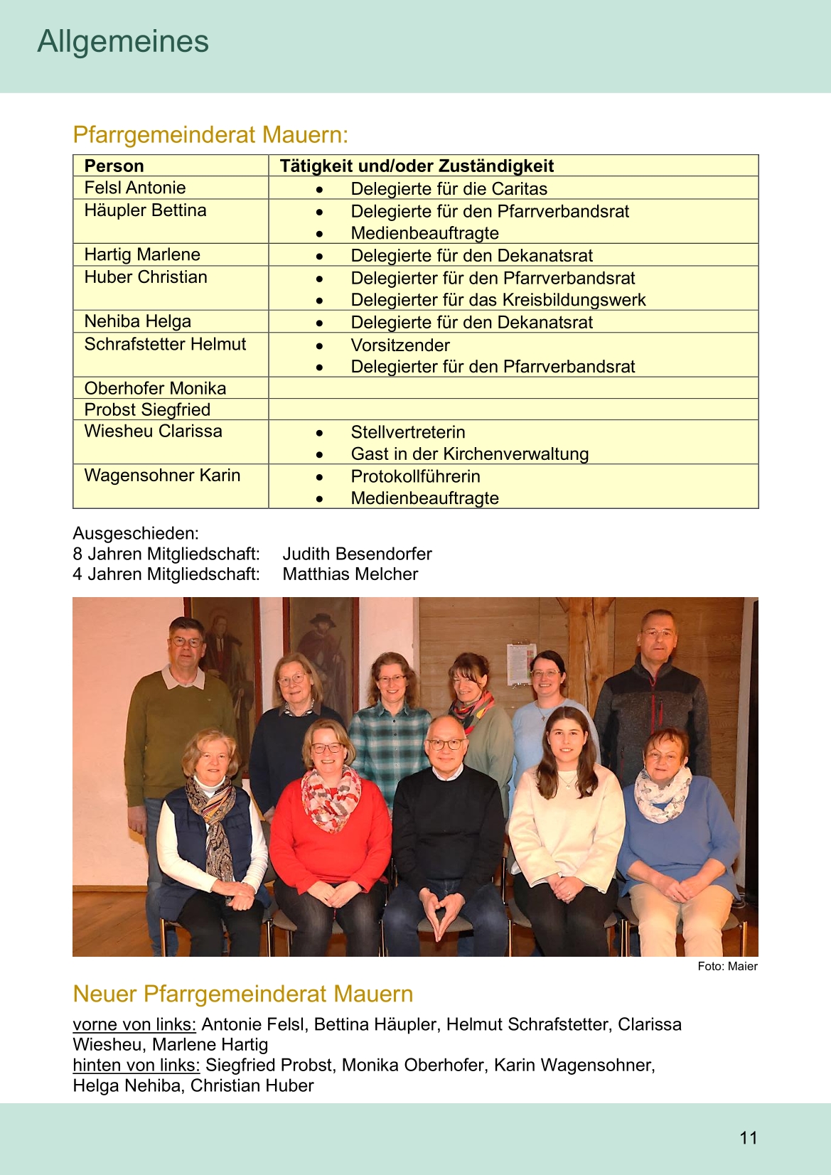 Pfarrblatt für die Pfarrverbände Hörgertshausen-Gammelsdorf und Mauern 04.Mai bis 07.Juni 2026 Seite 11