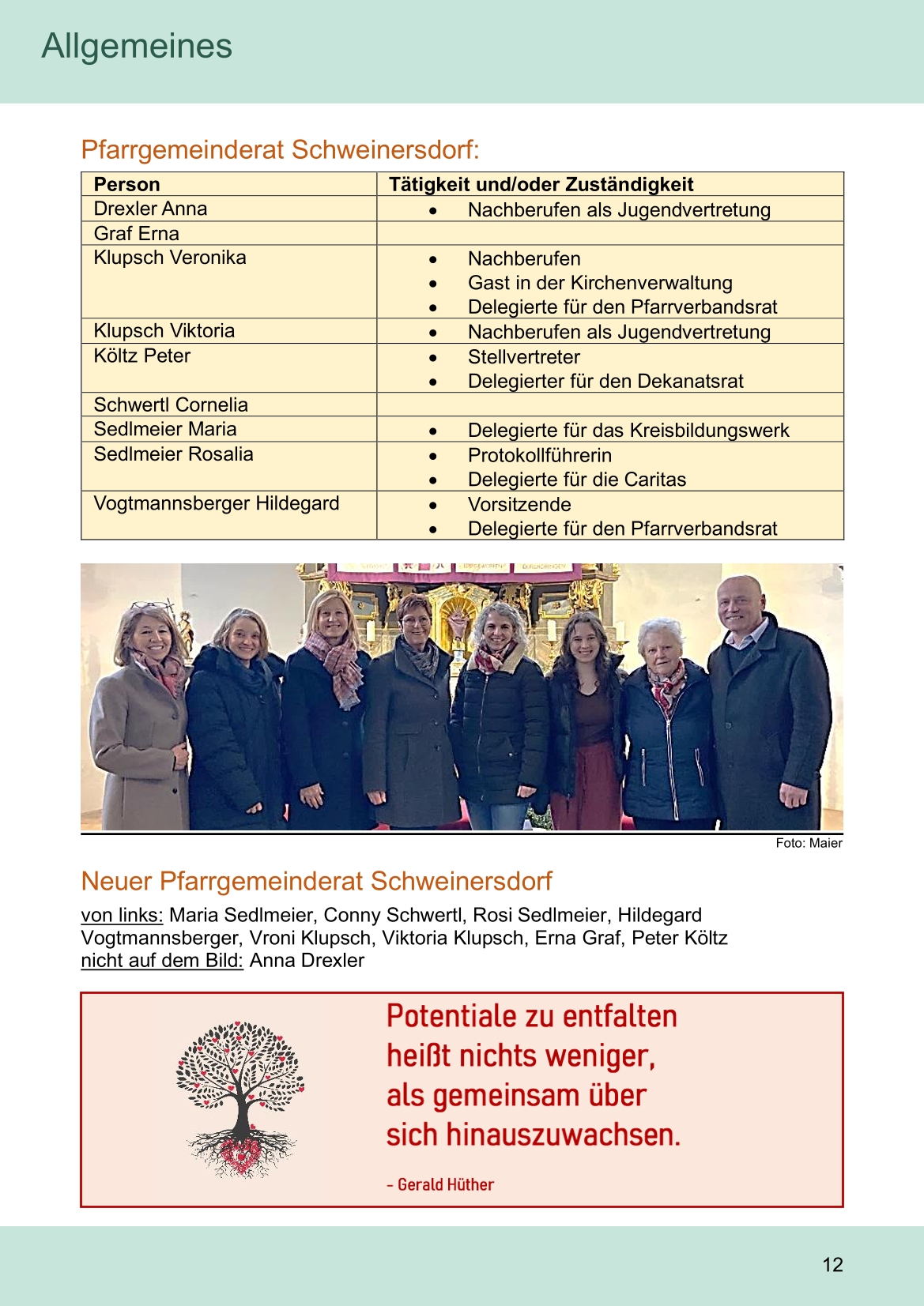 Pfarrblatt für die Pfarrverbände Hörgertshausen-Gammelsdorf und Mauern 04.Mai bis 07.Juni 2026 Seite 12