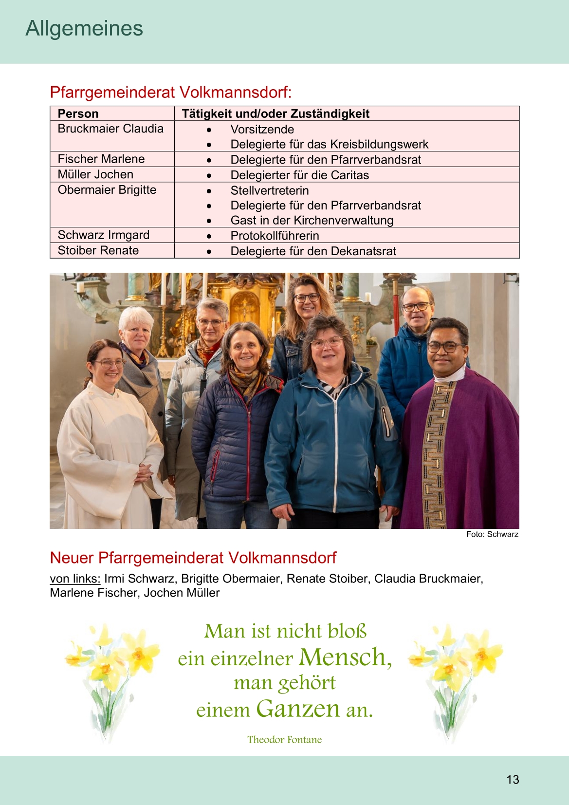 Pfarrblatt für die Pfarrverbände Hörgertshausen-Gammelsdorf und Mauern 04.Mai bis 07.Juni 2026 Seite 13