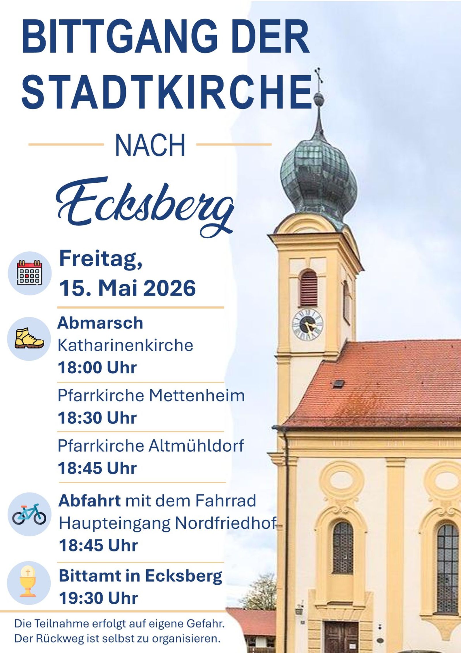 Bittgang der Stadtkirche nach Ecksberg am 15. Mai 2026