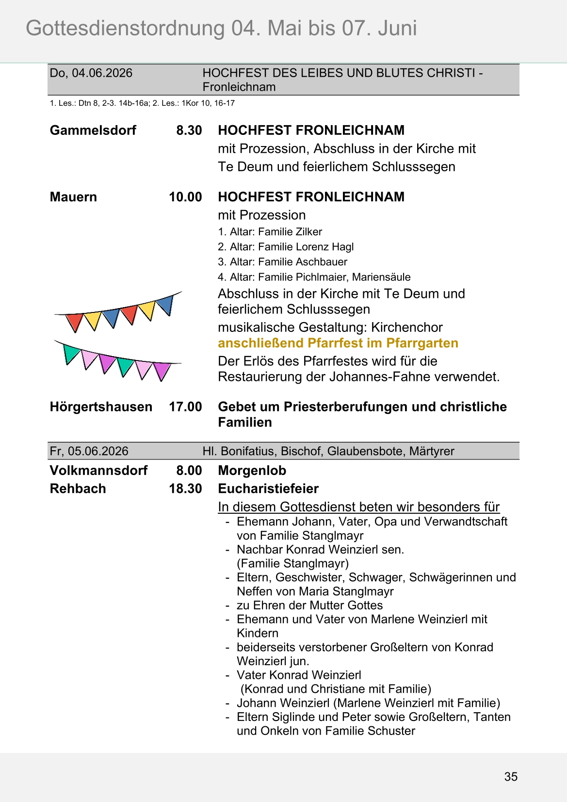 Pfarrblatt für die Pfarrverbände Hörgertshausen-Gammelsdorf und Mauern 04.Mai bis 07.Juni 2026 Seite 35