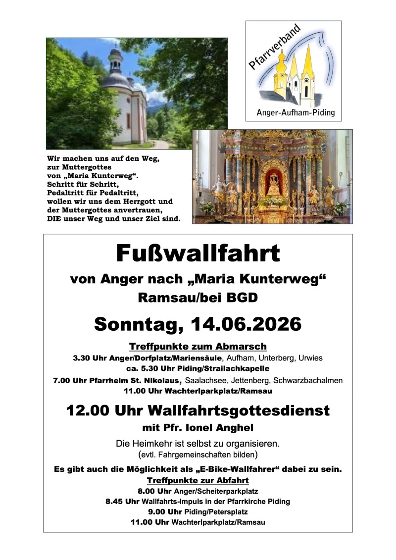 Kunterwegwallfahrt - Einladung - Plakat