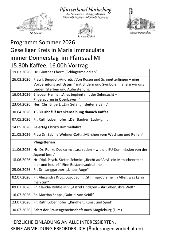 Geselliger Kreis Sommer 2026