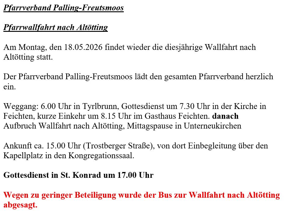Altötting Wallfahrt 2026