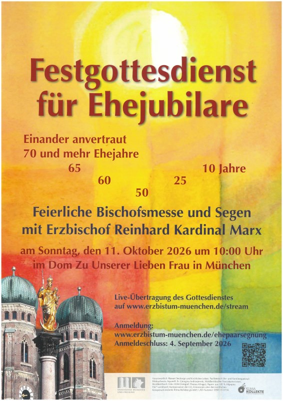 Festgottesdienst für Ehejubilare