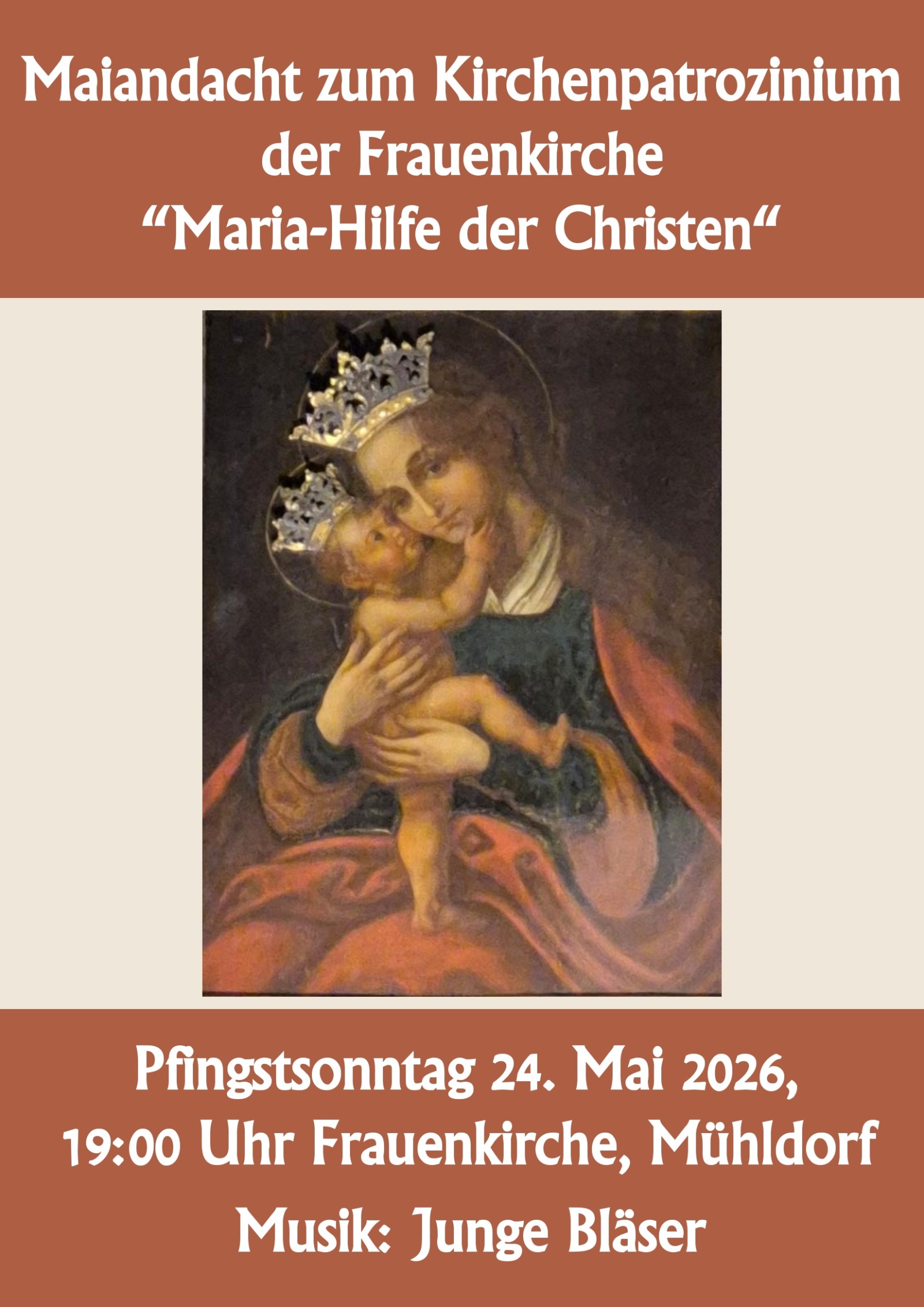 Übersicht der Maindachten 2026 in der Frauenkirche Mühldorf am Inn