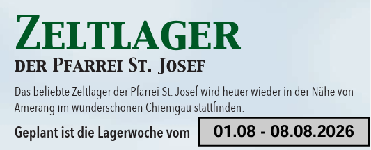 Einladung zum Zeltlager 2026