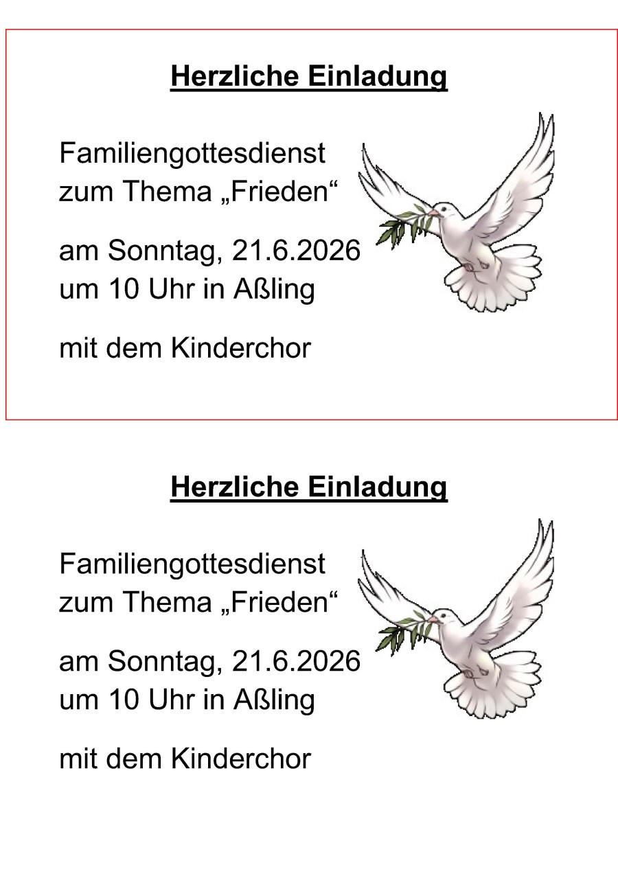 Familiengottesdienst Frieden