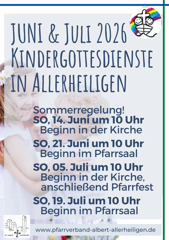 Kindergottesdienste im Juni und Juli 2026