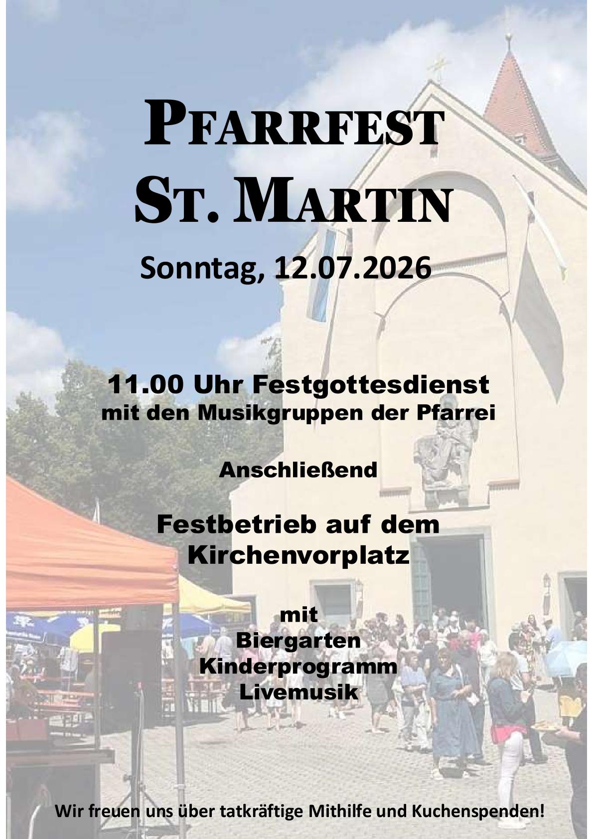 Plakat zum Pfarrfest St. Martin