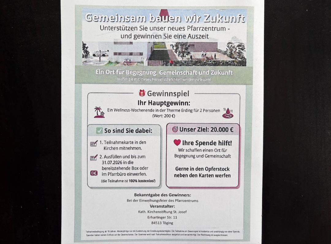 Aktion fürs Pfarrzentrum