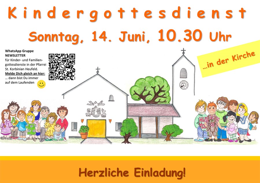 Einladung zum Kindergottesdienst am 14. Juni 2026