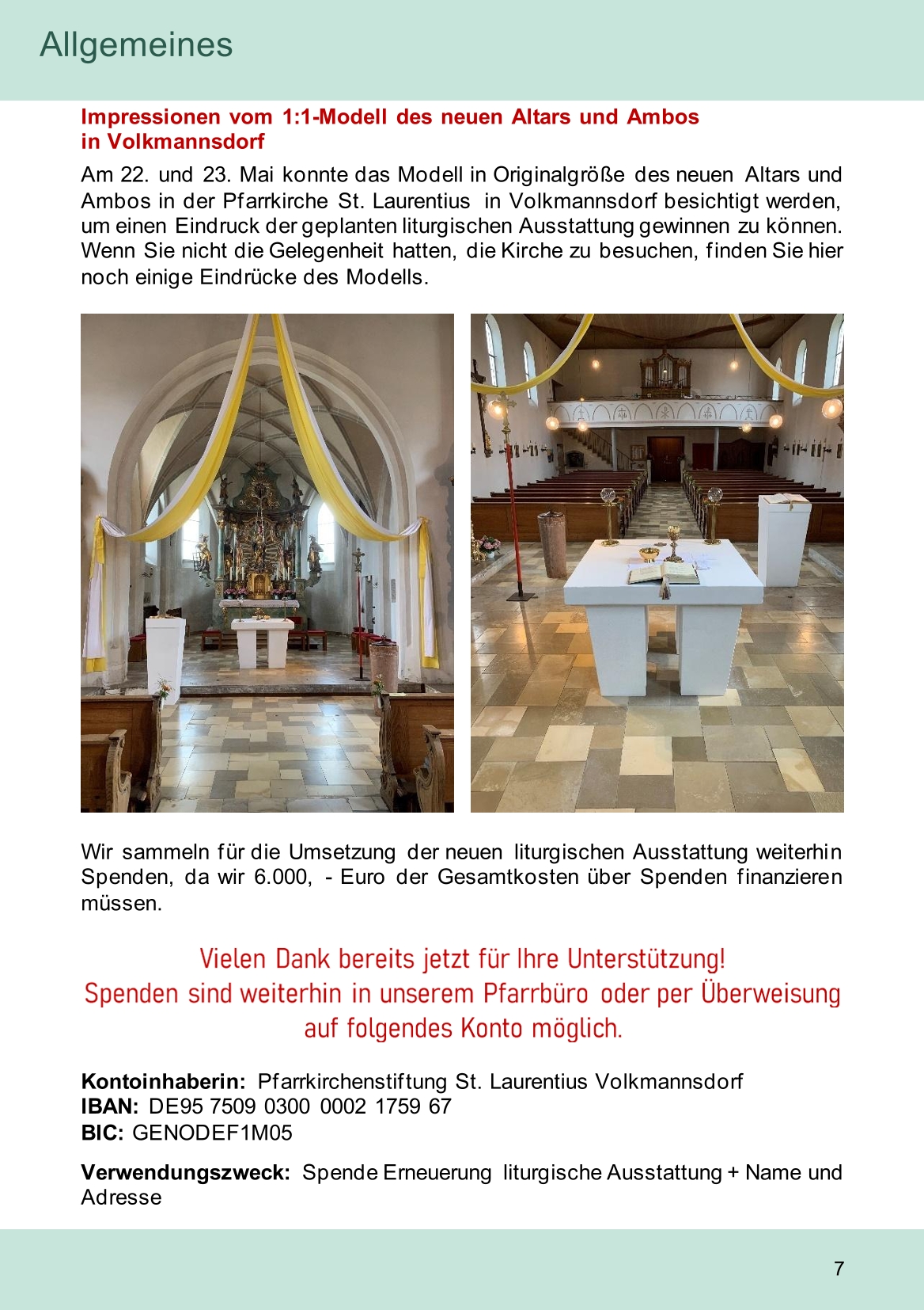 Pfarrblatt für die Pfarrverbände Hörgertshausen-Gammelsdorf und Mauern 08.Juni bis 05.Juli 2026 Seite 07