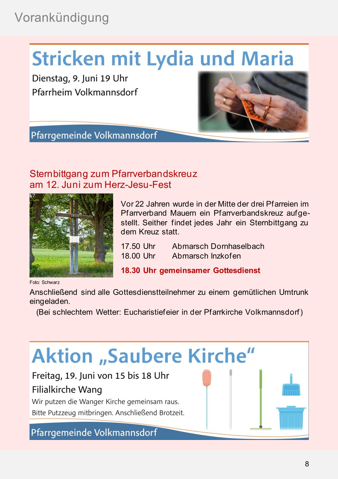 Pfarrblatt für die Pfarrverbände Hörgertshausen-Gammelsdorf und Mauern 08.Juni bis 05.Juli 2026 Seite 08