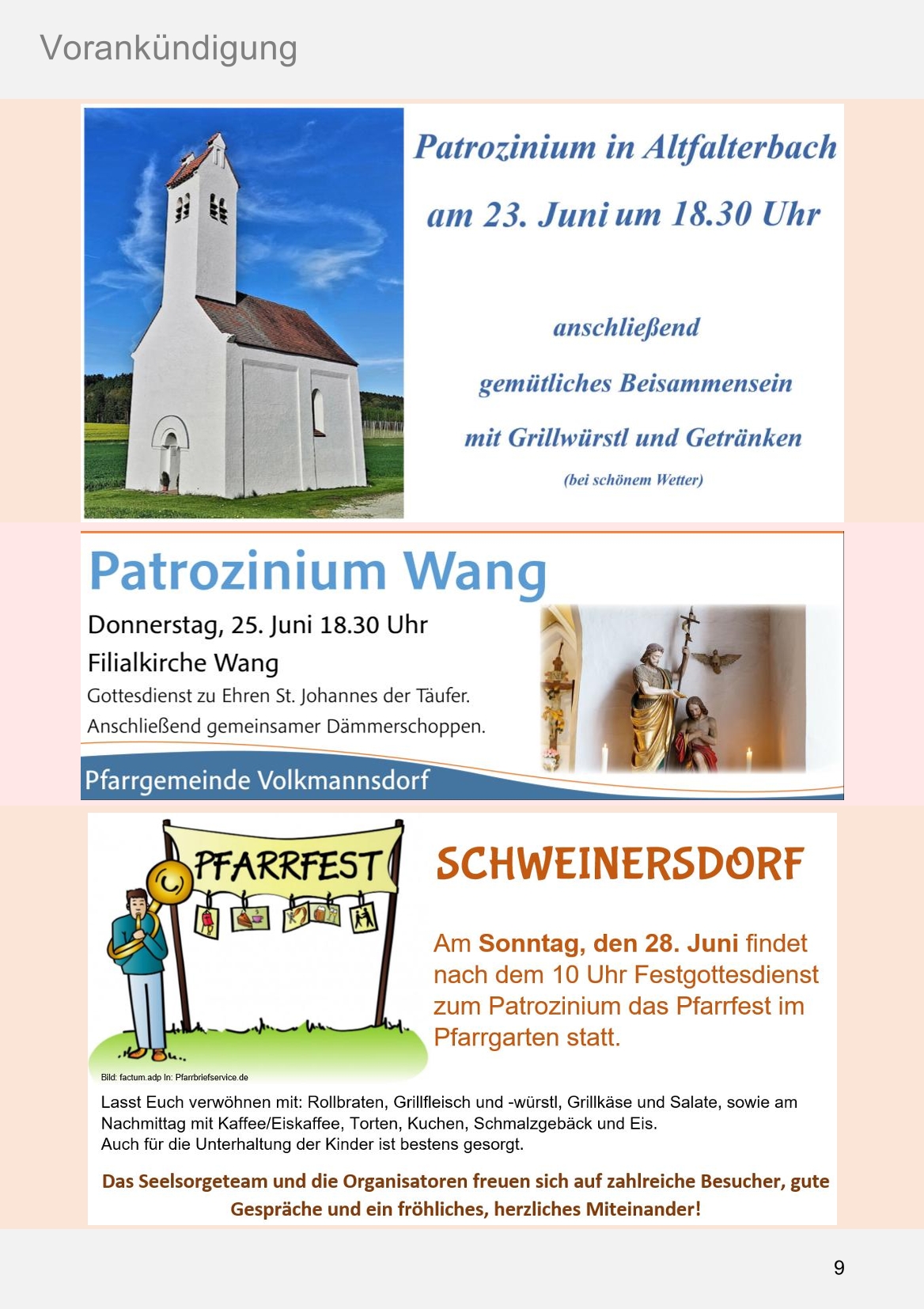 Pfarrblatt für die Pfarrverbände Hörgertshausen-Gammelsdorf und Mauern 08.Juni bis 05.Juli 2026 Seite 09