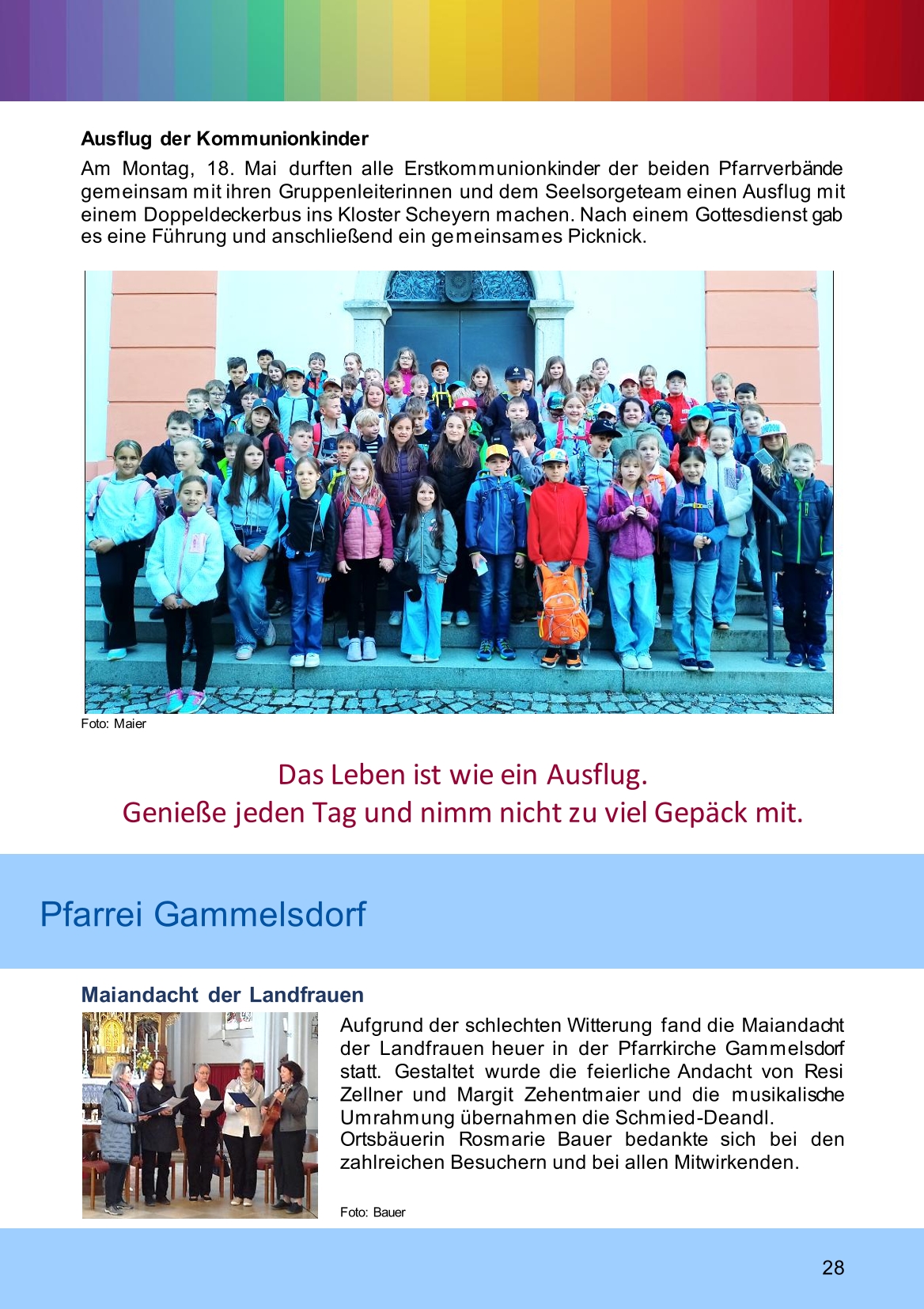 Pfarrblatt für die Pfarrverbände Hörgertshausen-Gammelsdorf und Mauern 08.Juni bis 05.Juli 2026 Seite 28