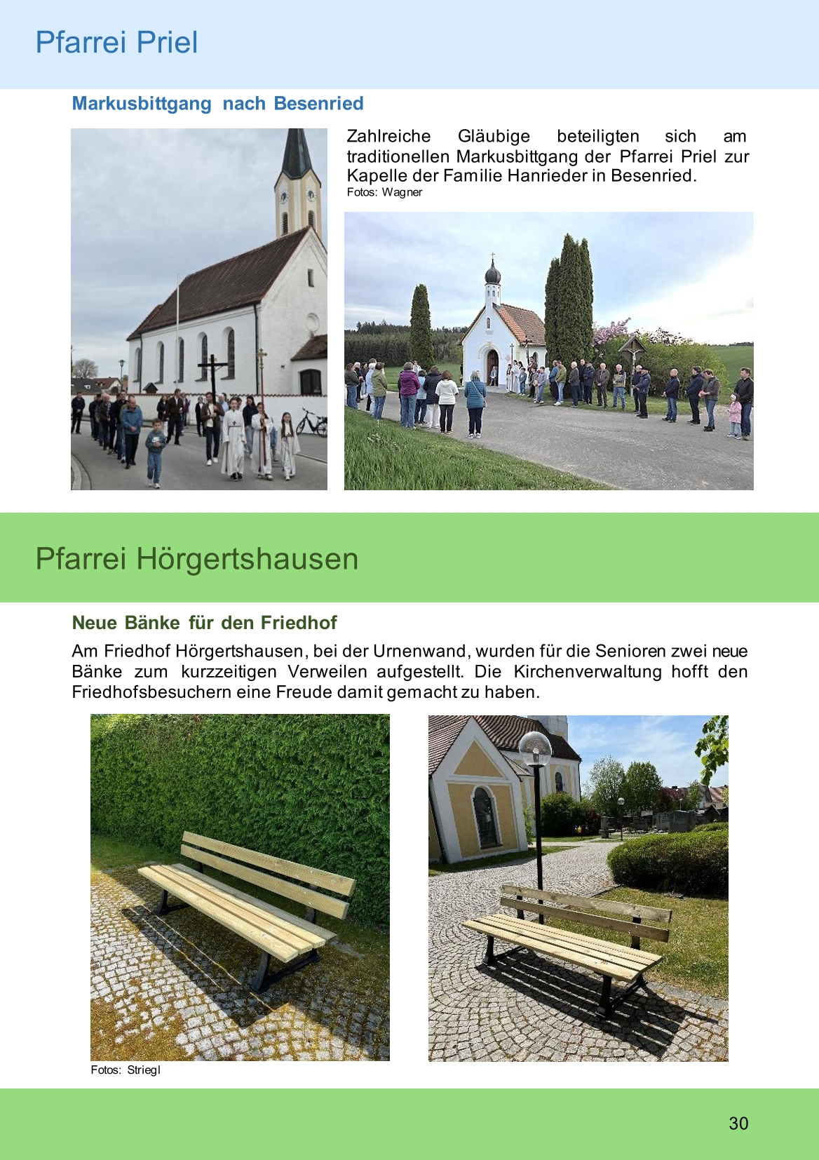 Pfarrblatt für die Pfarrverbände Hörgertshausen-Gammelsdorf und Mauern 08.Juni bis 05.Juli 2026 Seite 30