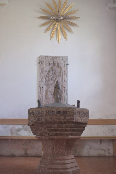 Der Taufstein der Pfarrkirche St. Zeno Isen