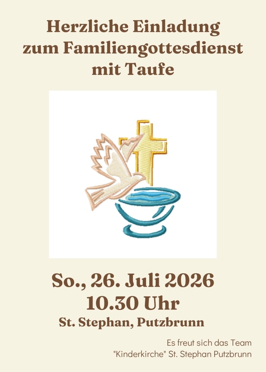 Plakat Familiengottesdienst am 26.7.2026 Putzbrunn