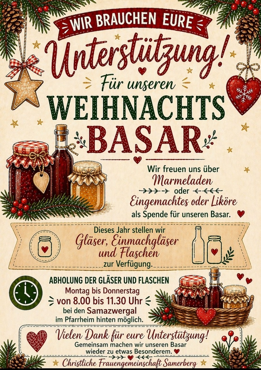 Plakat Weihnachtsbasar Samberberg