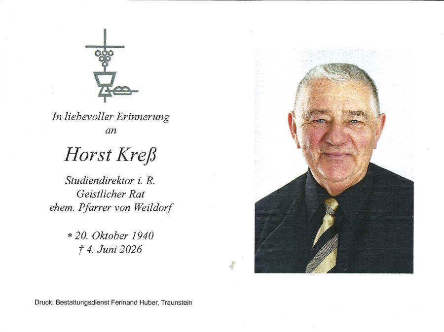Sterbebild Geistlicher Rat Kreß