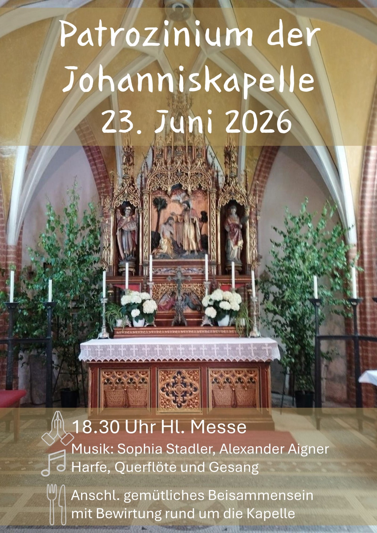 Hl. Messe zum Patrozinium der Johanneskappel um 18 Uhr am 23. Juni 2026