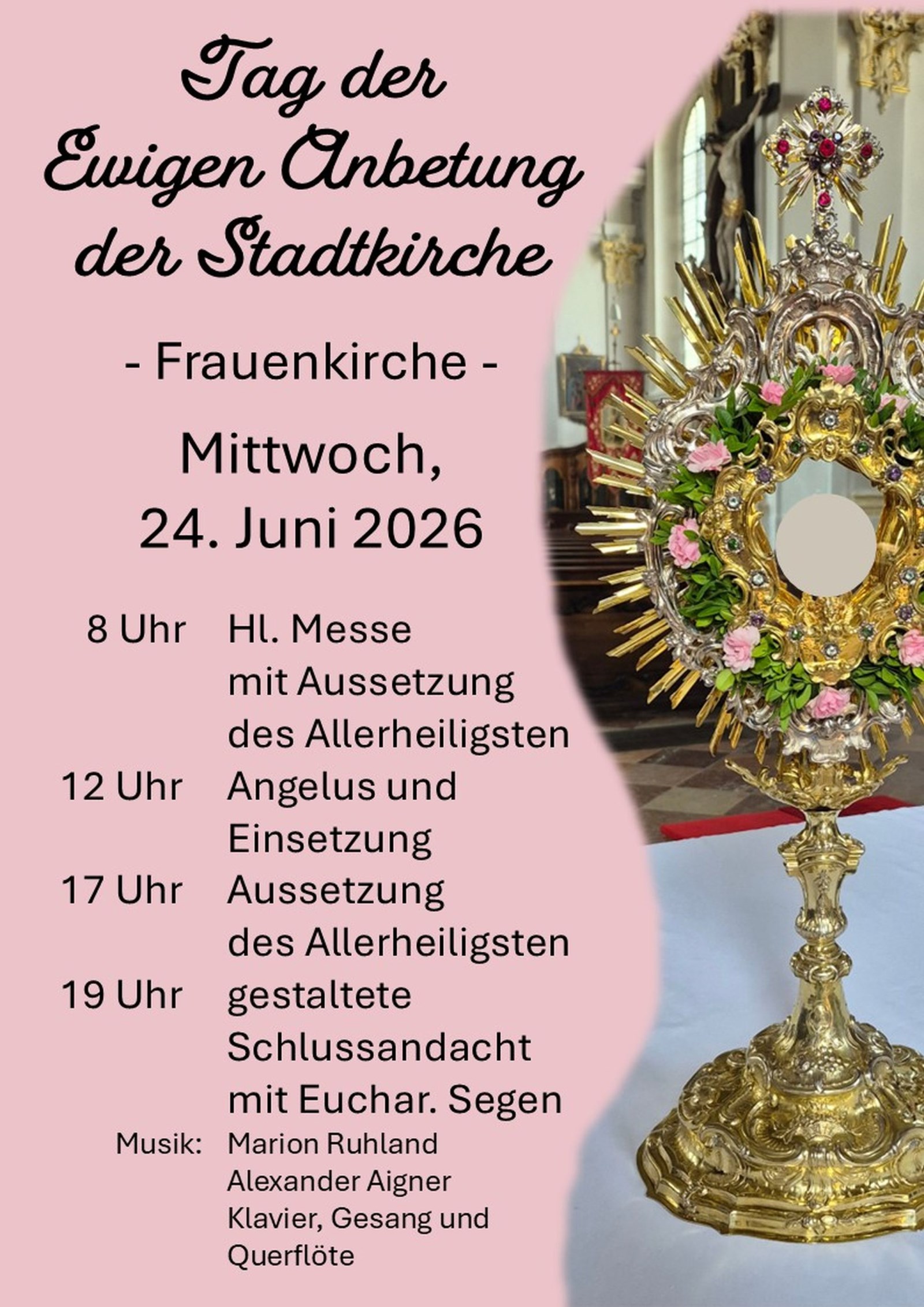 Tag der ewigen Anbetung am 24. Juni 2026 ab 8 Uhr in der Frauenkirch