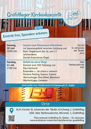 Kirchenmusik im Sommer 2026
