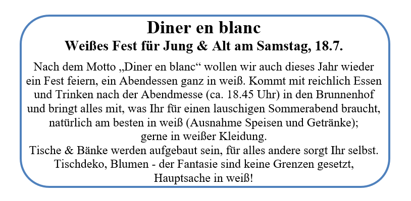 Weißes Fest 2026
