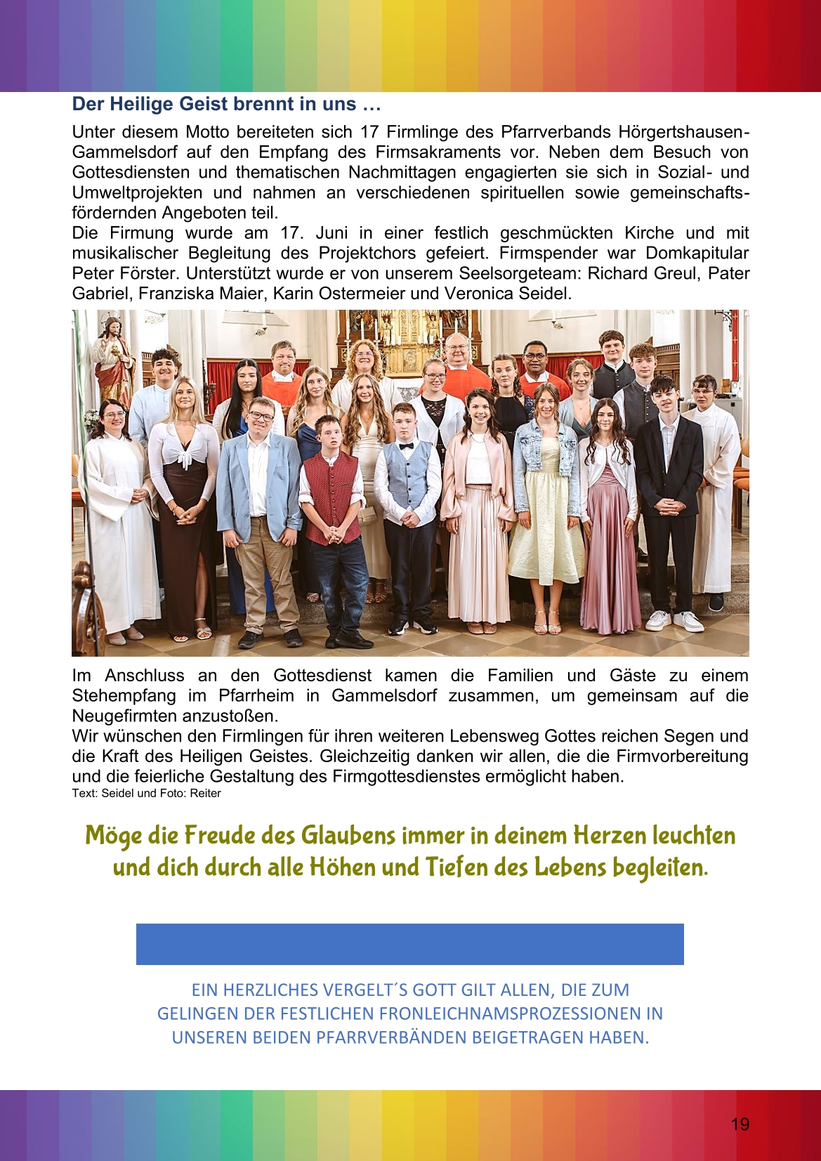 Pfarrblatt für die Pfarrverbände Hörgertshausen-Gammelsdorf und Mauern 06.Juli bis 02.August 2026 Seite 19