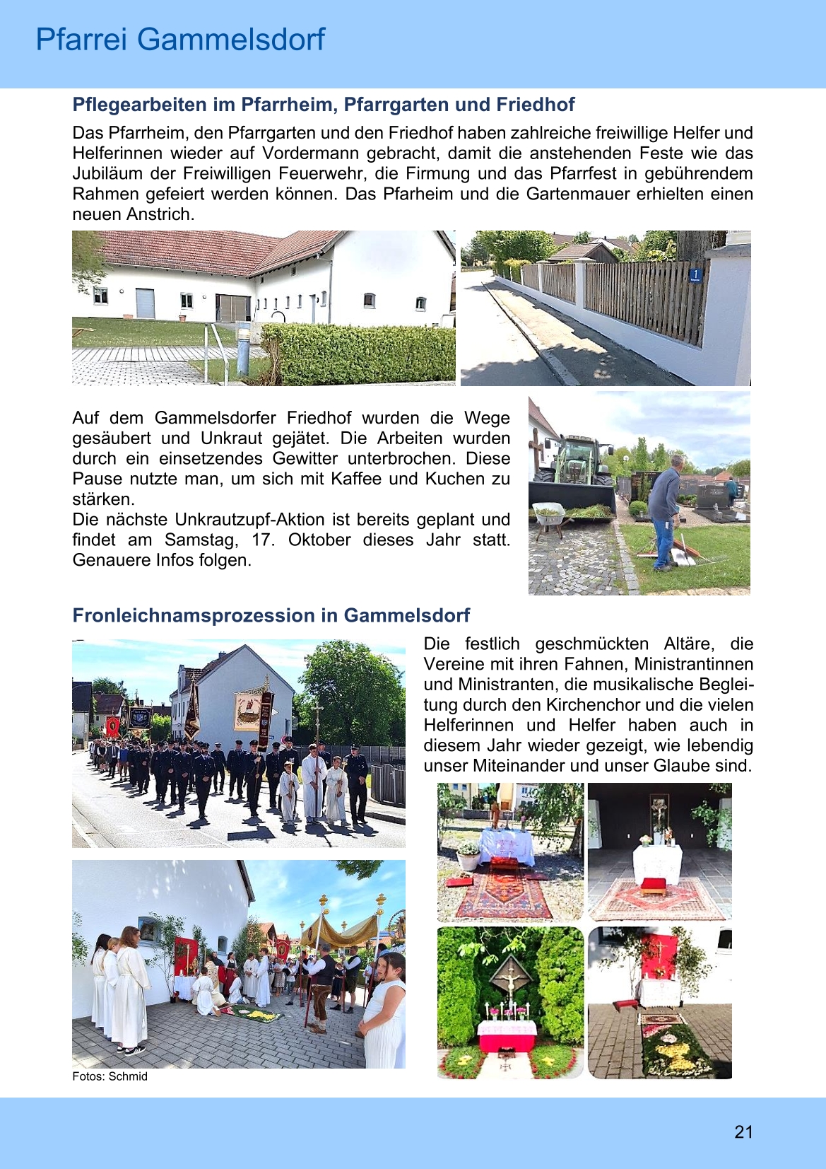 Pfarrblatt für die Pfarrverbände Hörgertshausen-Gammelsdorf und Mauern 06.Juli bis 02.August 2026 Seite 21